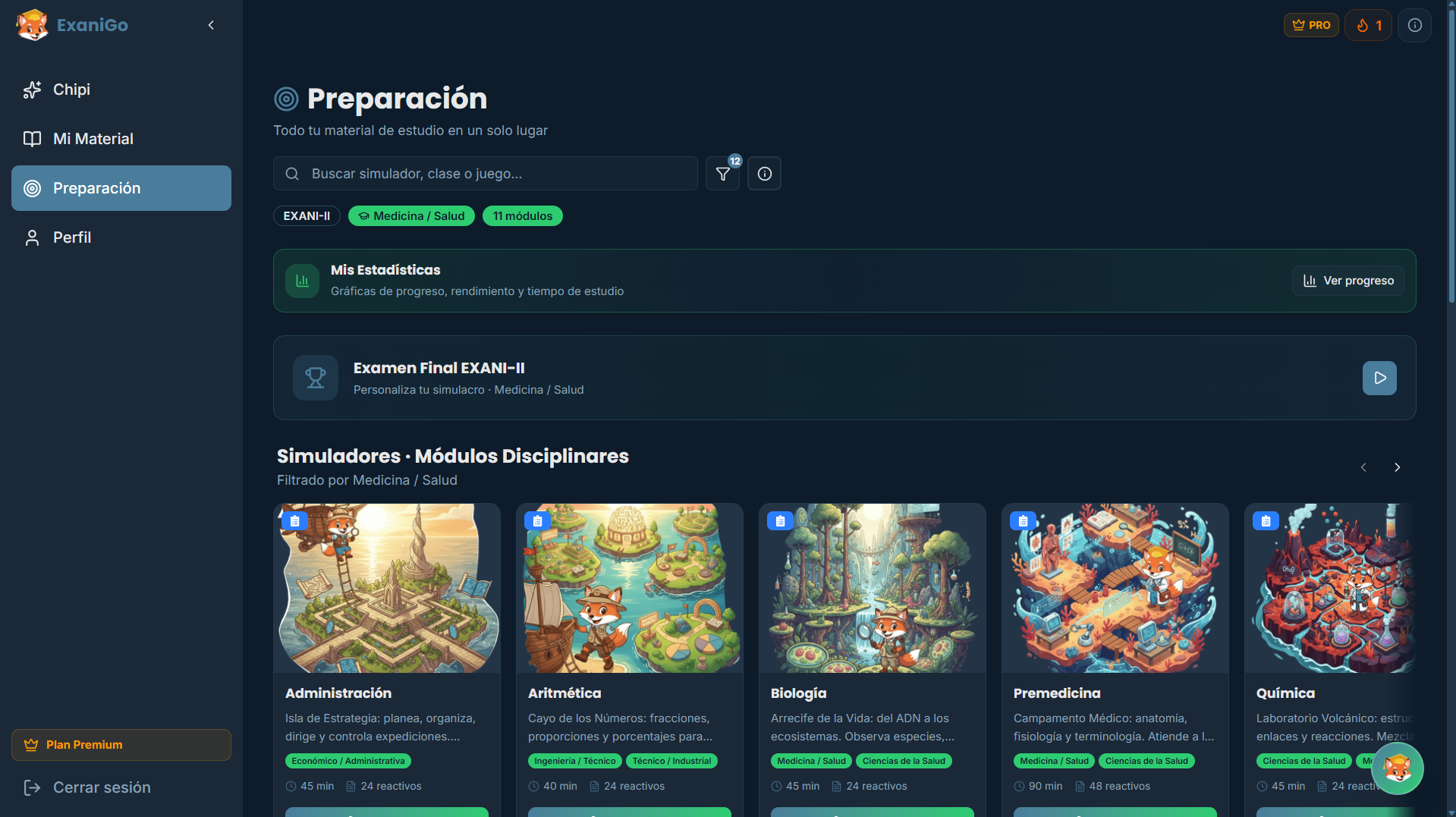 Sitio web para ExaniGo