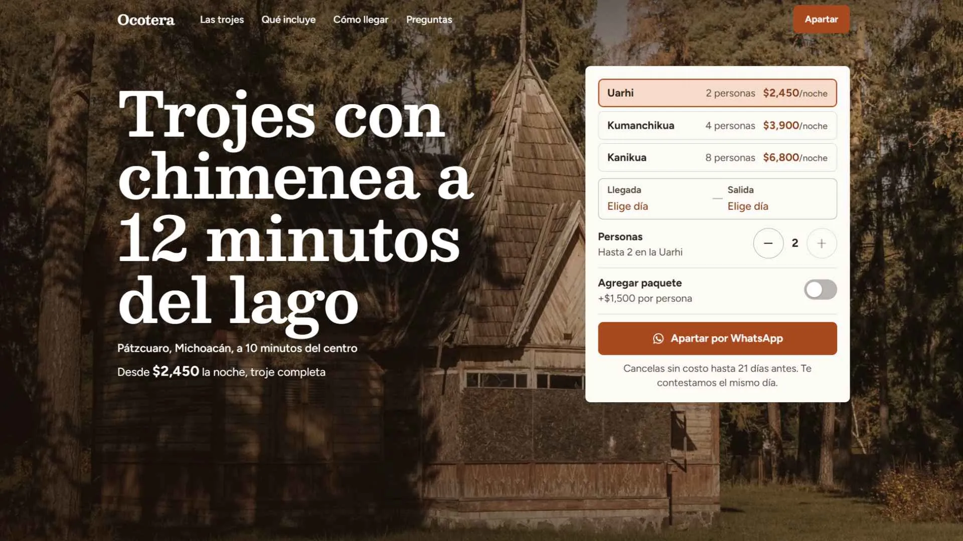 Portada del sitio de Ocotera